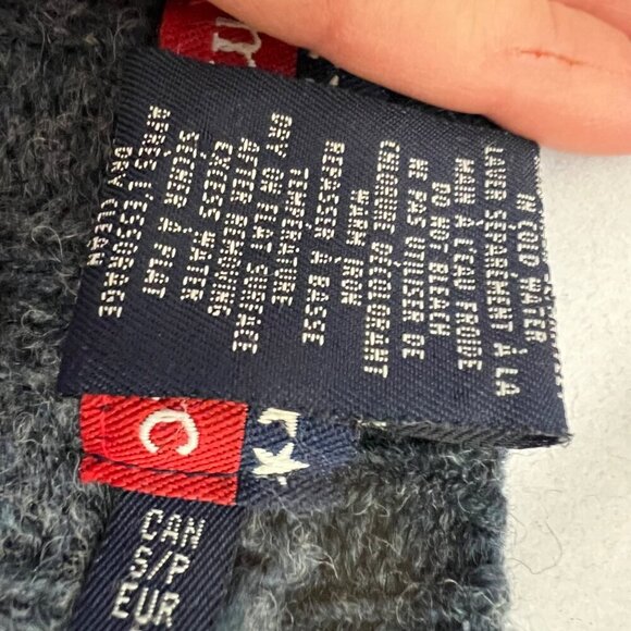 Mac & Jac Gray & Blue Striped Rib Knit Wool Cardigan Sweater Coat Size Small - Picture 8 of 10